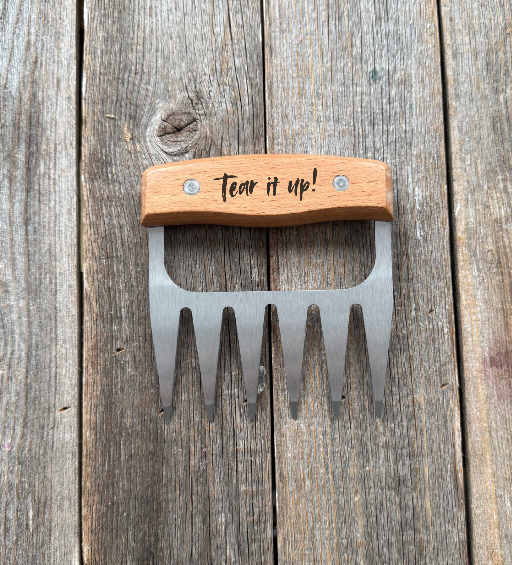 Custom Engraved Meat Shredding Claws – Wooden Handle & Stainless Steel