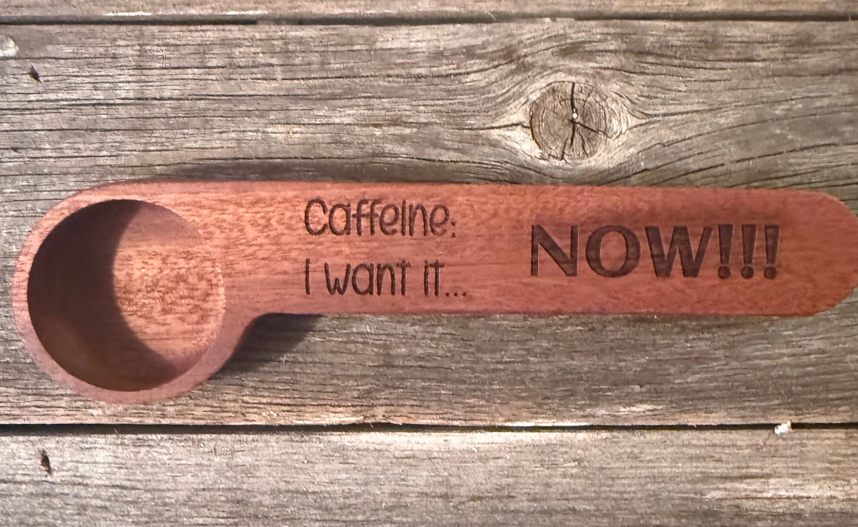 Custom Engraved Wooden Coffee Spoon with Clip