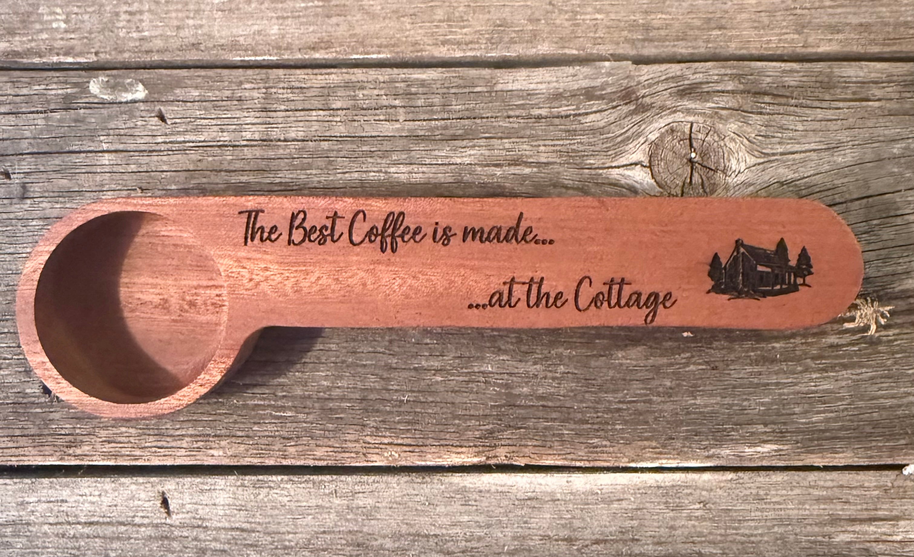 Custom Engraved Wooden Coffee Spoon with Clip