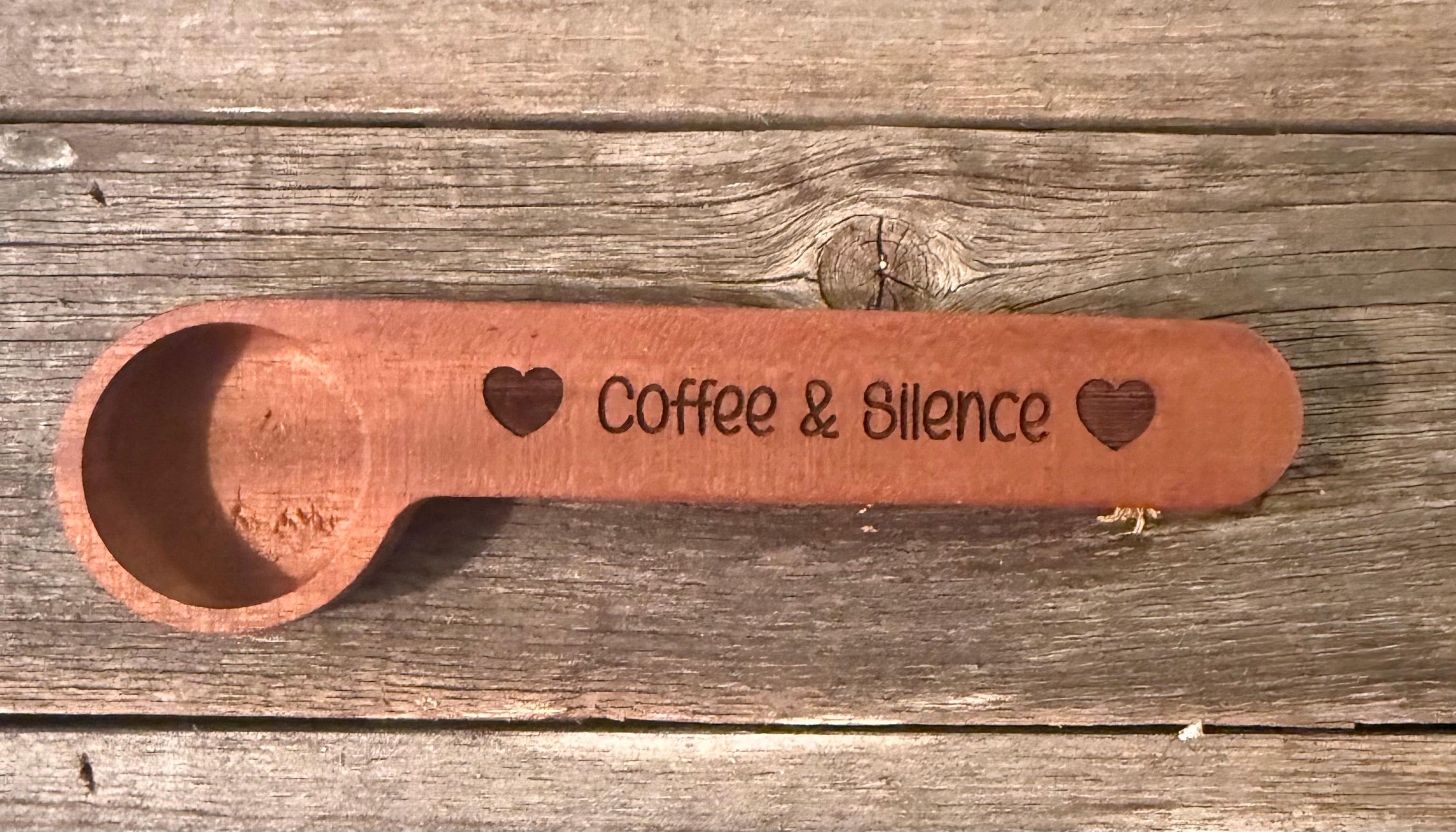 Custom Engraved Wooden Coffee Spoon with Clip