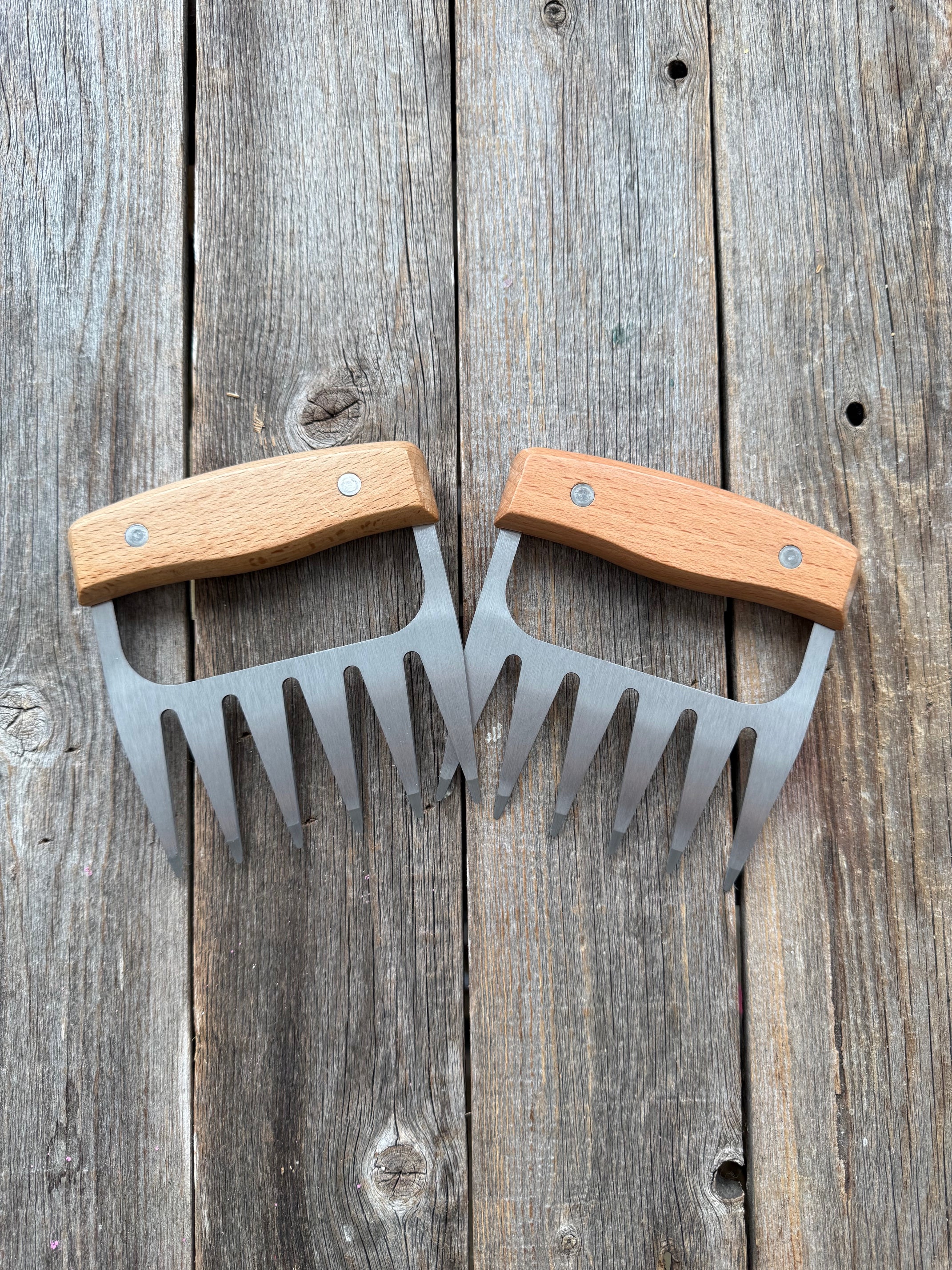 Custom Engraved Meat Shredding Claws – Wooden Handle & Stainless Steel