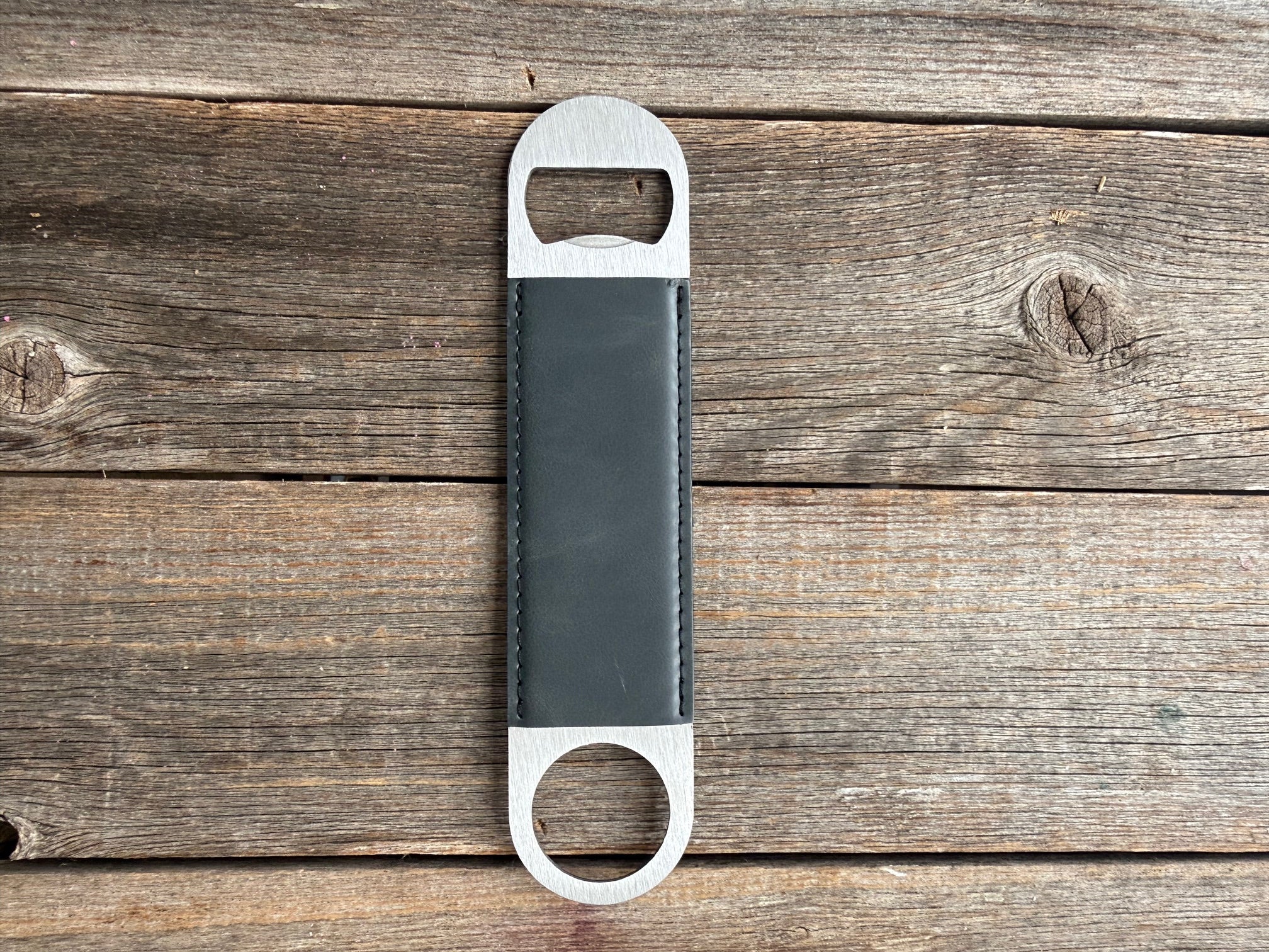 Custom Engraved Leatherette Bottle Opener — Personalized Gift