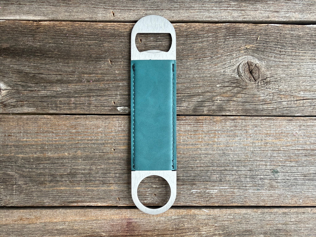Custom Engraved Leatherette Bottle Opener — Personalized Gift