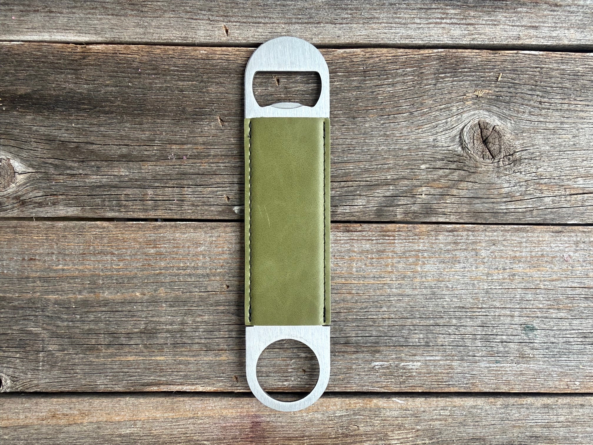 Custom Engraved Leatherette Bottle Opener — Personalized Gift