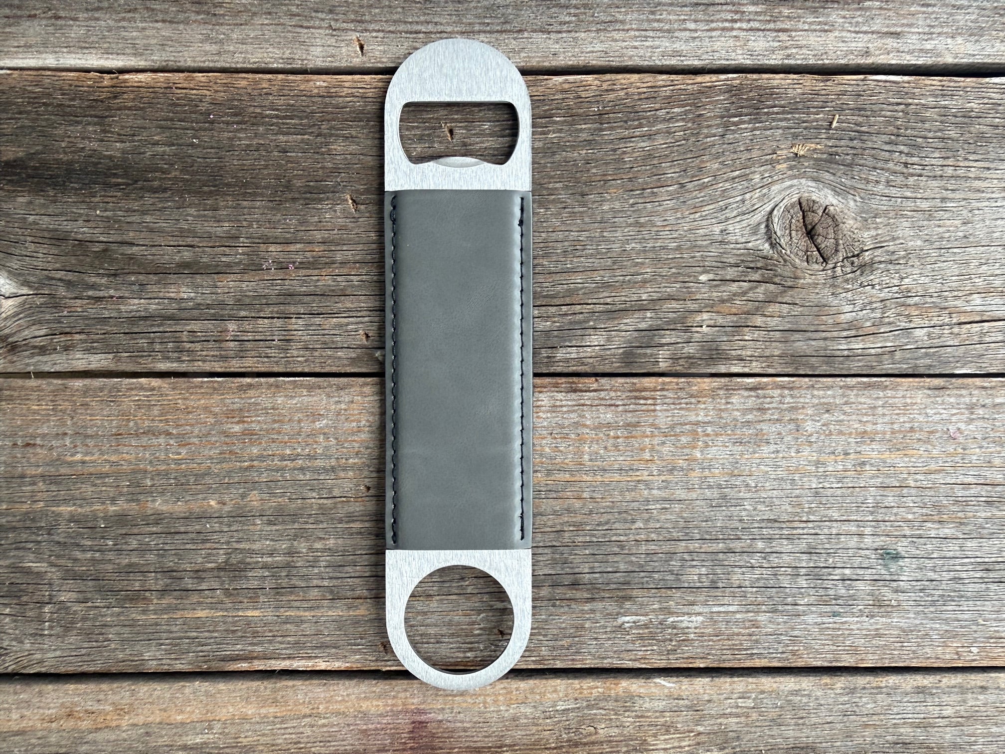 Custom Engraved Leatherette Bottle Opener — Personalized Gift