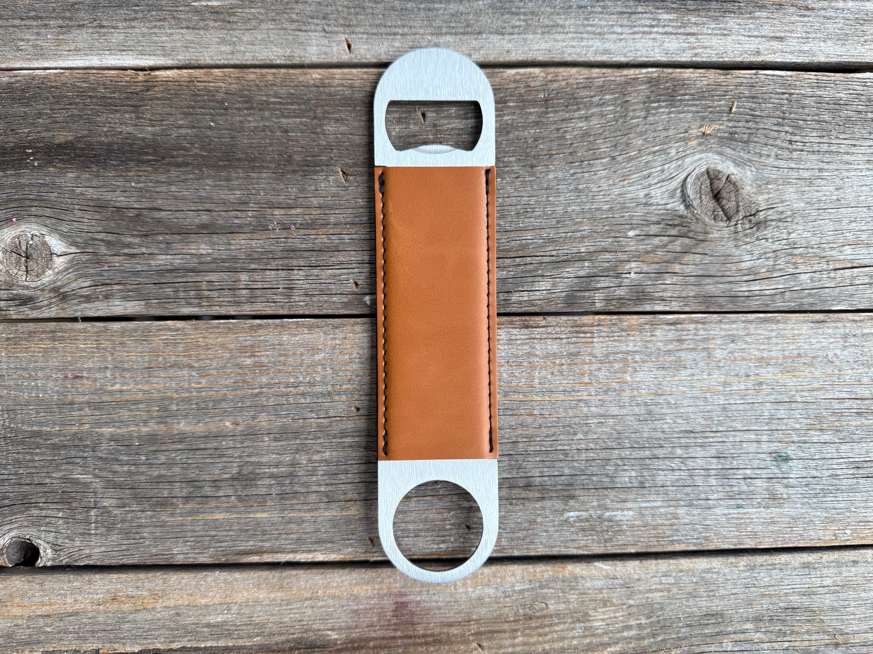 Custom Engraved Leatherette Bottle Opener — Personalized Gift