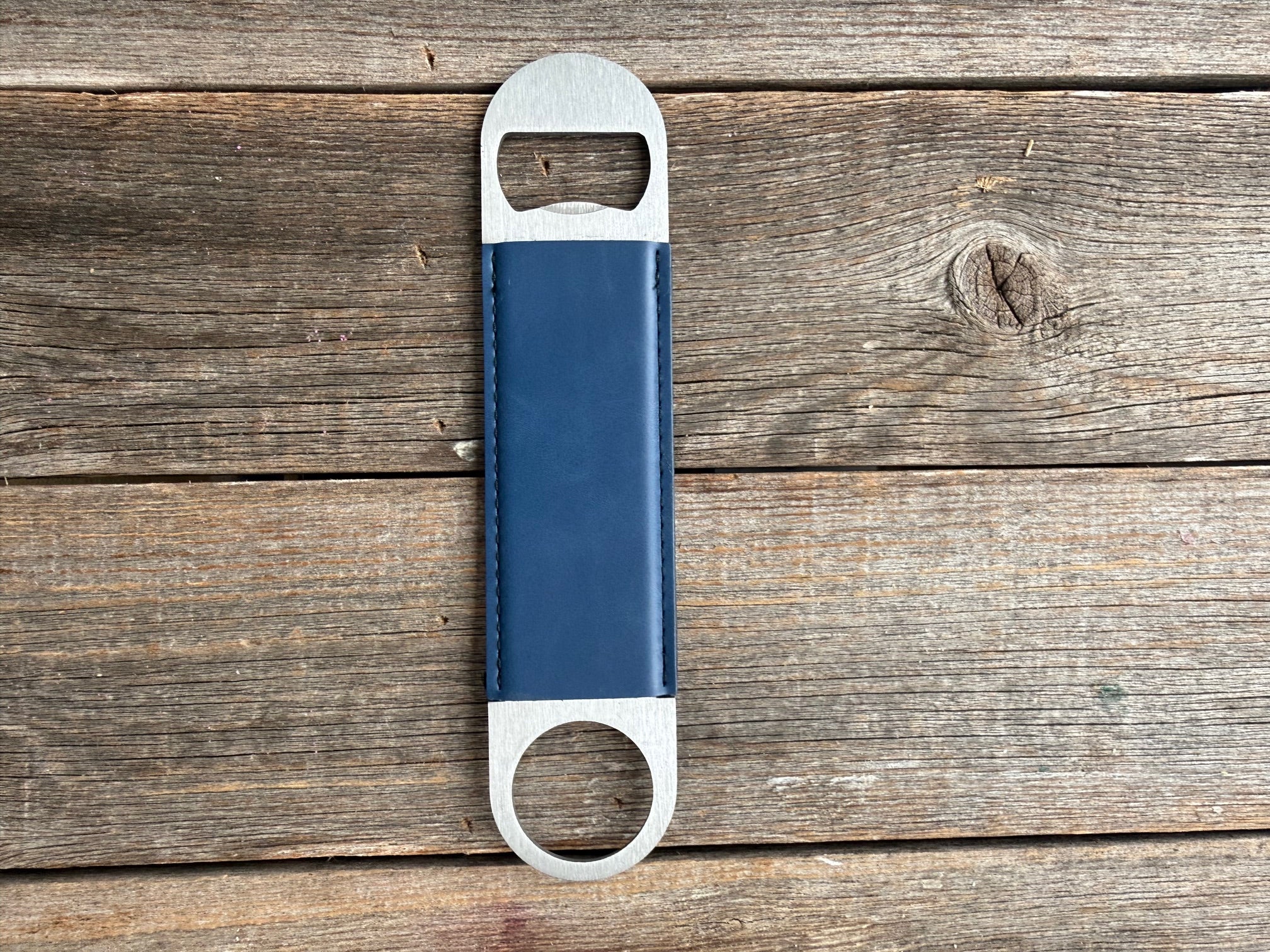 Custom Engraved Leatherette Bottle Opener — Personalized Gift