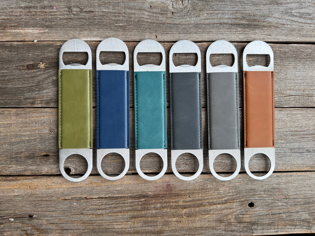 Custom Engraved Leatherette Bottle Opener — Personalized Gift