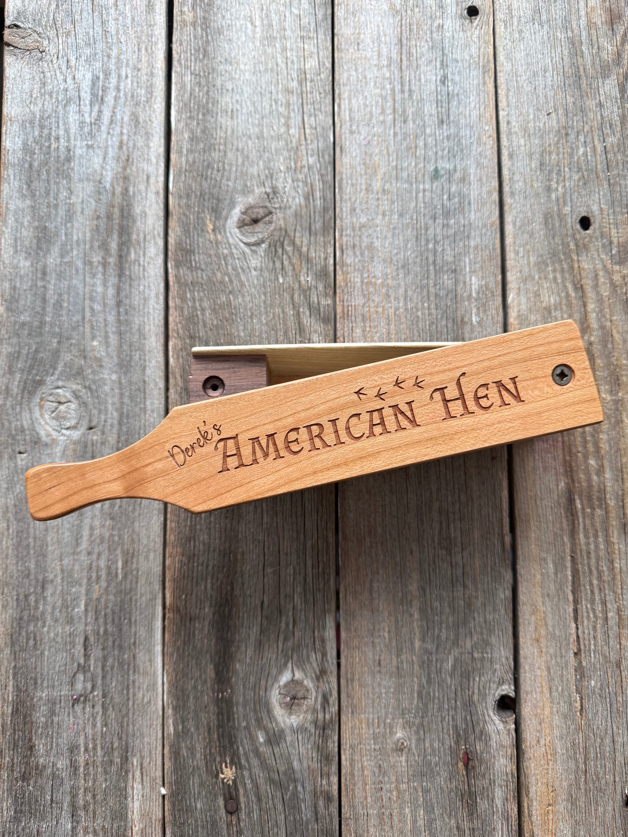 American Hen – Personalized Turkey Box Call - Cherry