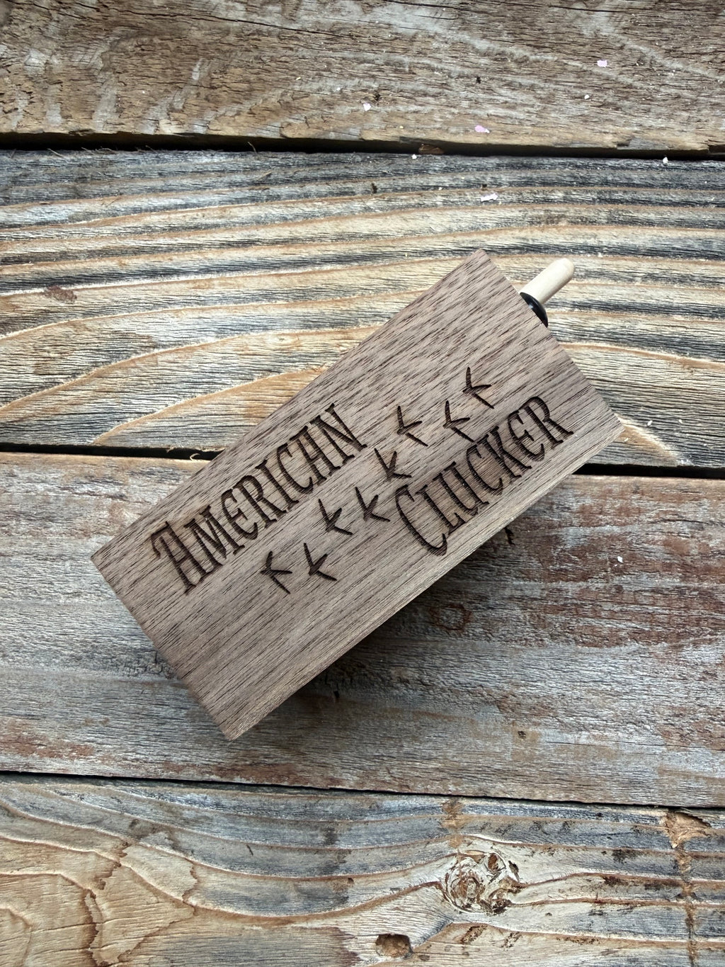 The American Clucker - Wooden Push Peg Turkey Call