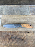 Personalized Olivewood Handle Folding Knife — Custom Engraved Pocket Knife