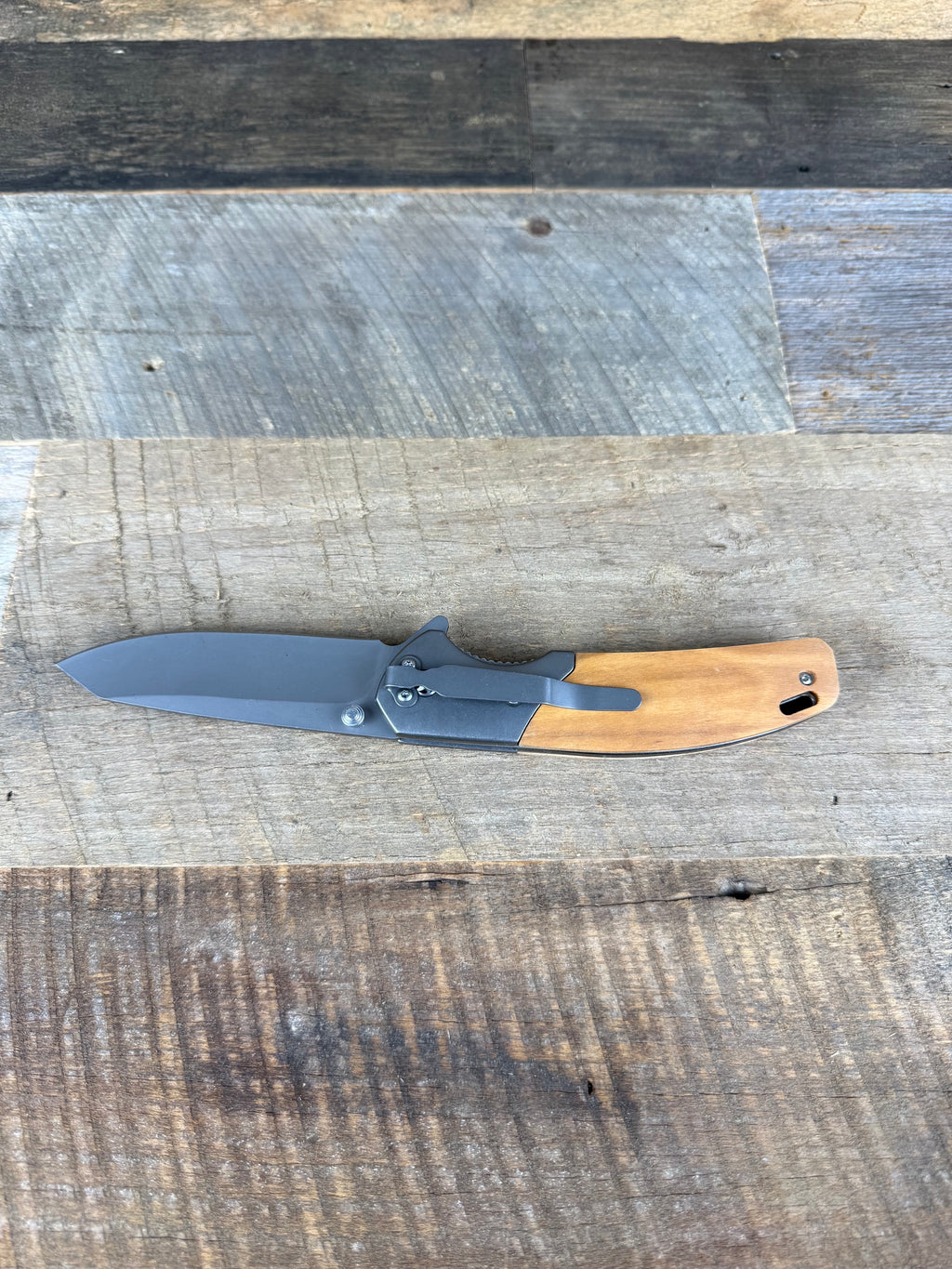 Personalized Olivewood Handle Folding Knife — Custom Engraved Pocket Knife